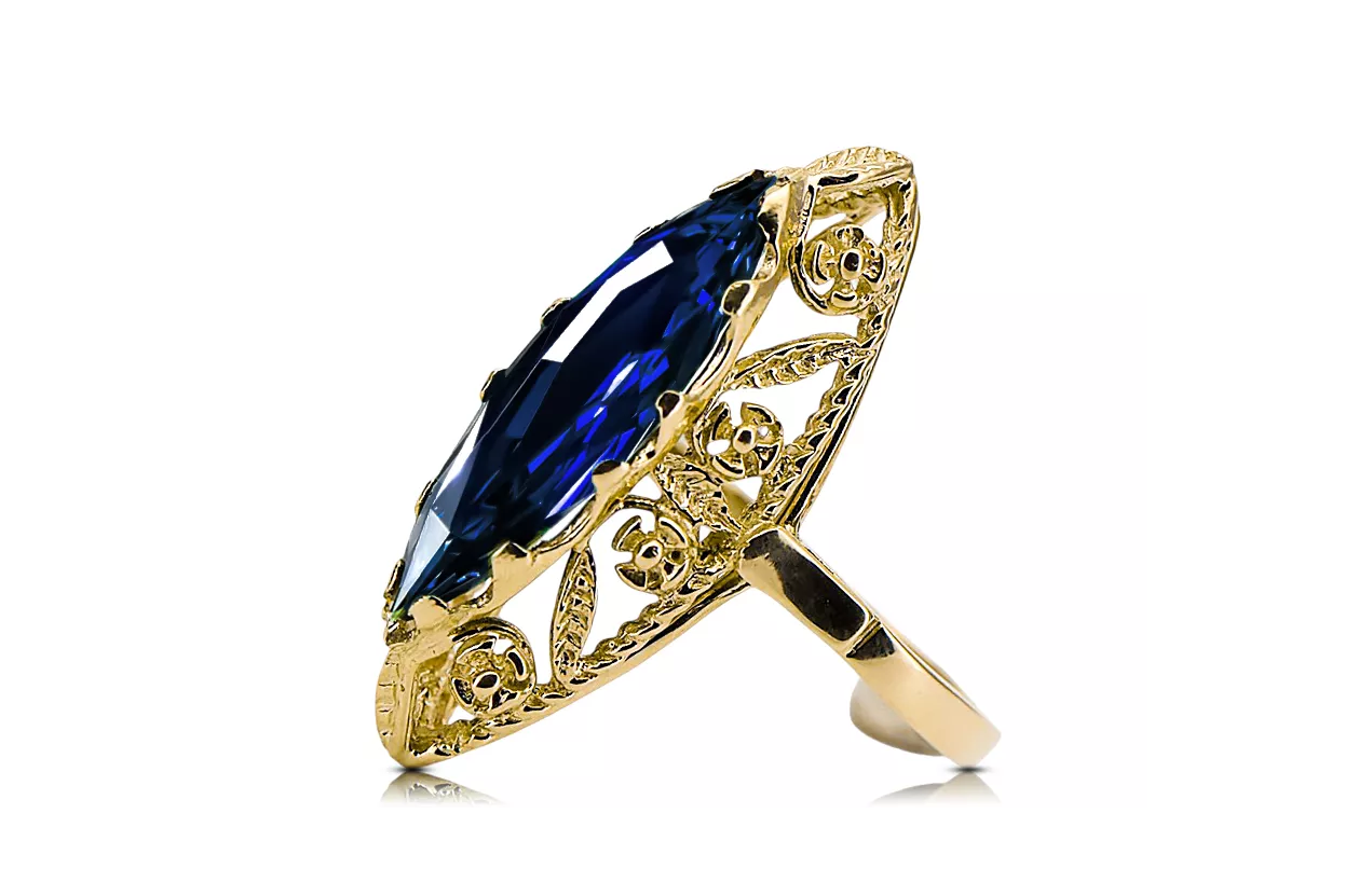 14K Yellow gold Sapphire Ring Vintage vrc005y